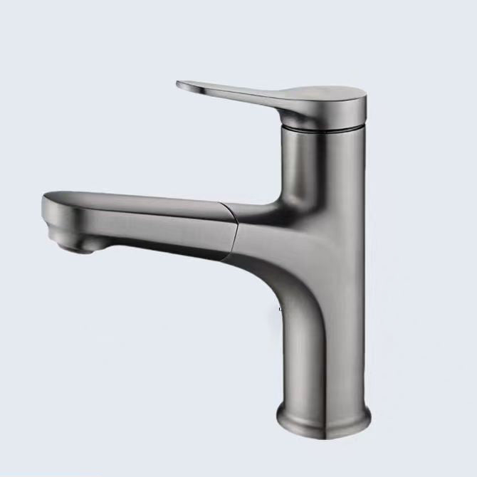 Basic Sink Faucet Brass Faucet Silver Centerset Lavatory Faucet Grey Clearhalo 'Bathroom Remodel & Bathroom Fixtures' 'Bathroom Sink Faucets' 'Bathroom Sinks & Faucet Components' 'bathroom_sink_faucets' 'Home Improvement' 'home_improvement' 'home_improvement_bathroom_sink_faucets' 6693942
