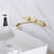 Glam Wall Mounted Bathroom Faucet 2 Handles Low Arc Solid Brass Faucet Gold Clearhalo 'Bathroom Remodel & Bathroom Fixtures' 'Bathroom Sink Faucets' 'Bathroom Sinks & Faucet Components' 'bathroom_sink_faucets' 'Home Improvement' 'home_improvement' 'home_improvement_bathroom_sink_faucets' 6693967