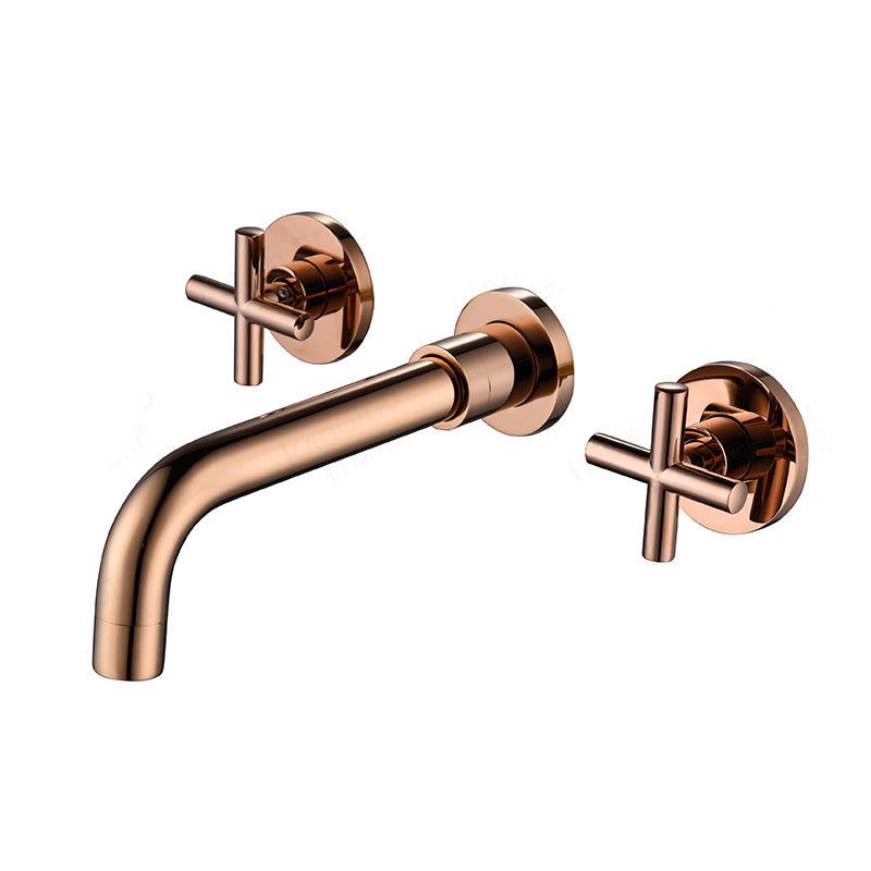 Glam Style Faucets Widespread Wall Mounted Bathroom Sink Faucet Clearhalo 'Bathroom Remodel & Bathroom Fixtures' 'Bathroom Sink Faucets' 'Bathroom Sinks & Faucet Components' 'bathroom_sink_faucets' 'Home Improvement' 'home_improvement' 'home_improvement_bathroom_sink_faucets' 6693985