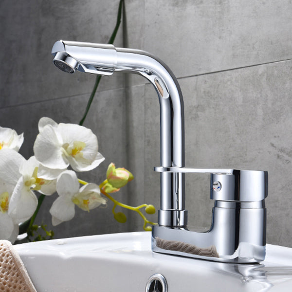 Chrome Circular Vessel Sink Faucet Swivel Spout Faucet for Bathroom Clearhalo 'Bathroom Remodel & Bathroom Fixtures' 'Bathroom Sink Faucets' 'Bathroom Sinks & Faucet Components' 'bathroom_sink_faucets' 'Home Improvement' 'home_improvement' 'home_improvement_bathroom_sink_faucets' 6693992