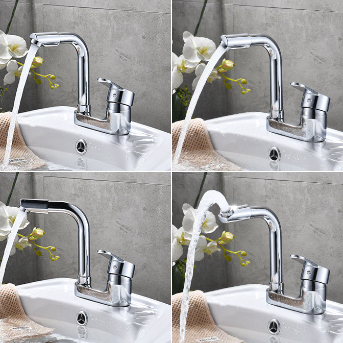 Chrome Circular Vessel Sink Faucet Swivel Spout Faucet for Bathroom Clearhalo 'Bathroom Remodel & Bathroom Fixtures' 'Bathroom Sink Faucets' 'Bathroom Sinks & Faucet Components' 'bathroom_sink_faucets' 'Home Improvement' 'home_improvement' 'home_improvement_bathroom_sink_faucets' 6694004
