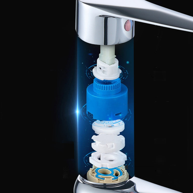 Single Hole Lavatory Faucet Lever Handle 1 Hole Faucet for Bathroom Clearhalo 'Bathroom Remodel & Bathroom Fixtures' 'Bathroom Sink Faucets' 'Bathroom Sinks & Faucet Components' 'bathroom_sink_faucets' 'Home Improvement' 'home_improvement' 'home_improvement_bathroom_sink_faucets' 6694030