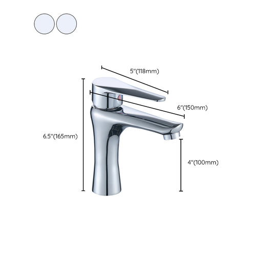 Single Hole Lavatory Faucet Lever Handle 1 Hole Faucet for Bathroom Clearhalo 'Bathroom Remodel & Bathroom Fixtures' 'Bathroom Sink Faucets' 'Bathroom Sinks & Faucet Components' 'bathroom_sink_faucets' 'Home Improvement' 'home_improvement' 'home_improvement_bathroom_sink_faucets' 6694037