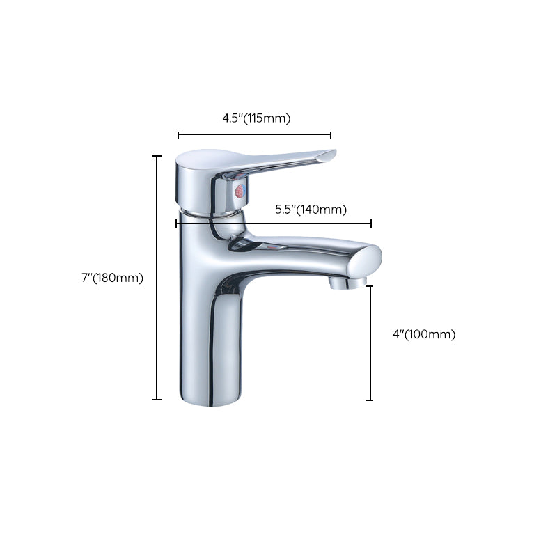Single Hole Lavatory Faucet Lever Handle 1 Hole Faucet for Bathroom Clearhalo 'Bathroom Remodel & Bathroom Fixtures' 'Bathroom Sink Faucets' 'Bathroom Sinks & Faucet Components' 'bathroom_sink_faucets' 'Home Improvement' 'home_improvement' 'home_improvement_bathroom_sink_faucets' 6694038