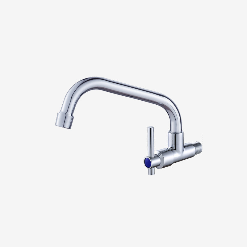 Modern Single Handle Kitchen Faucet Wall-mounted Water Faucet in Chrome 4.7" Clearhalo 'Home Improvement' 'home_improvement' 'home_improvement_kitchen_faucets' 'Kitchen Faucets' 'Kitchen Remodel & Kitchen Fixtures' 'Kitchen Sinks & Faucet Components' 'kitchen_faucets' 6694040