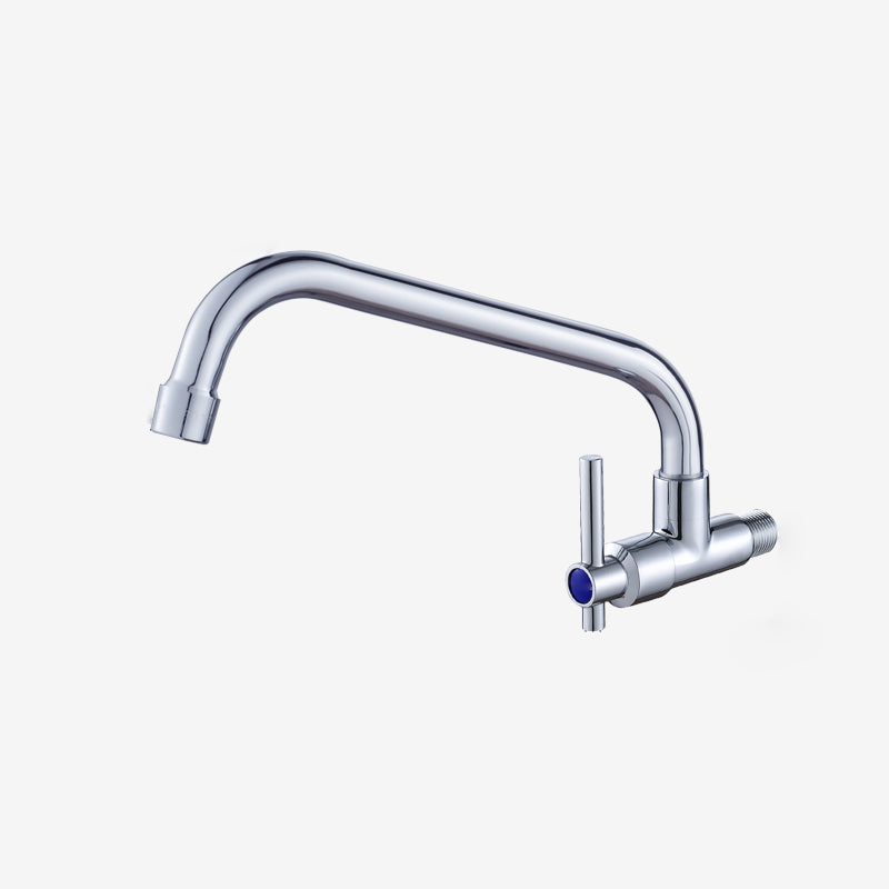 Modern Single Handle Kitchen Faucet Wall-mounted Water Faucet in Chrome 6.3" Clearhalo 'Home Improvement' 'home_improvement' 'home_improvement_kitchen_faucets' 'Kitchen Faucets' 'Kitchen Remodel & Kitchen Fixtures' 'Kitchen Sinks & Faucet Components' 'kitchen_faucets' 6694041
