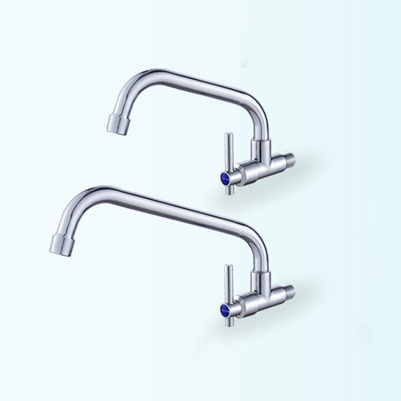Modern Single Handle Kitchen Faucet Wall-mounted Water Faucet in Chrome Clearhalo 'Home Improvement' 'home_improvement' 'home_improvement_kitchen_faucets' 'Kitchen Faucets' 'Kitchen Remodel & Kitchen Fixtures' 'Kitchen Sinks & Faucet Components' 'kitchen_faucets' 6694042
