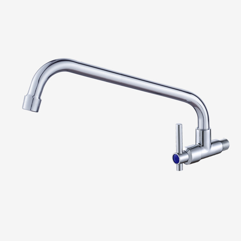 Modern Single Handle Kitchen Faucet Wall-mounted Water Faucet in Chrome 5.9" Clearhalo 'Home Improvement' 'home_improvement' 'home_improvement_kitchen_faucets' 'Kitchen Faucets' 'Kitchen Remodel & Kitchen Fixtures' 'Kitchen Sinks & Faucet Components' 'kitchen_faucets' 6694043