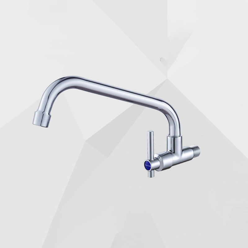 Modern Single Handle Kitchen Faucet Wall-mounted Water Faucet in Chrome Clearhalo 'Home Improvement' 'home_improvement' 'home_improvement_kitchen_faucets' 'Kitchen Faucets' 'Kitchen Remodel & Kitchen Fixtures' 'Kitchen Sinks & Faucet Components' 'kitchen_faucets' 6694044