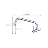 Modern Single Handle Kitchen Faucet Wall-mounted Water Faucet in Chrome Clearhalo 'Home Improvement' 'home_improvement' 'home_improvement_kitchen_faucets' 'Kitchen Faucets' 'Kitchen Remodel & Kitchen Fixtures' 'Kitchen Sinks & Faucet Components' 'kitchen_faucets' 6694051