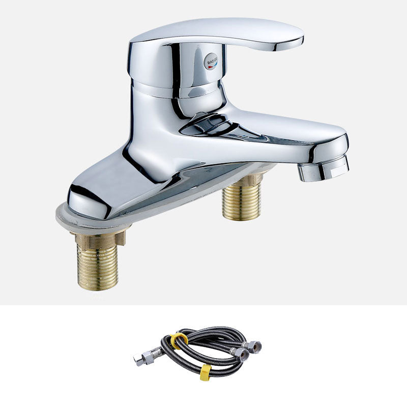 Modern Kitchen Faucet Brass with Supply Lines and Deck Plate Low Profile Bar Faucet Chrome Supply Lines Included Clearhalo 'Home Improvement' 'home_improvement' 'home_improvement_kitchen_faucets' 'Kitchen Faucets' 'Kitchen Remodel & Kitchen Fixtures' 'Kitchen Sinks & Faucet Components' 'kitchen_faucets' 6694067