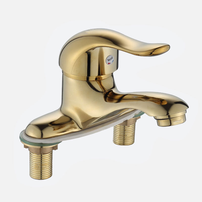 Modern Kitchen Faucet Brass with Supply Lines and Deck Plate Low Profile Bar Faucet Gold Supply Lines Not Included Clearhalo 'Home Improvement' 'home_improvement' 'home_improvement_kitchen_faucets' 'Kitchen Faucets' 'Kitchen Remodel & Kitchen Fixtures' 'Kitchen Sinks & Faucet Components' 'kitchen_faucets' 6694075