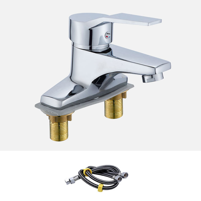 Modern Kitchen Faucet Brass with Supply Lines and Deck Plate Low Profile Bar Faucet Silver/Gray Supply Lines Included Clearhalo 'Home Improvement' 'home_improvement' 'home_improvement_kitchen_faucets' 'Kitchen Faucets' 'Kitchen Remodel & Kitchen Fixtures' 'Kitchen Sinks & Faucet Components' 'kitchen_faucets' 6694077