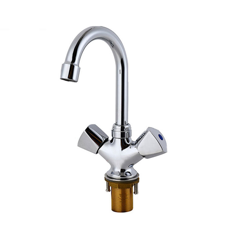 Contemporary Kitchen Faucet Double Handle High Arch Water Filler in Chrome 5.9" Clearhalo 'Home Improvement' 'home_improvement' 'home_improvement_kitchen_faucets' 'Kitchen Faucets' 'Kitchen Remodel & Kitchen Fixtures' 'Kitchen Sinks & Faucet Components' 'kitchen_faucets' 6694095