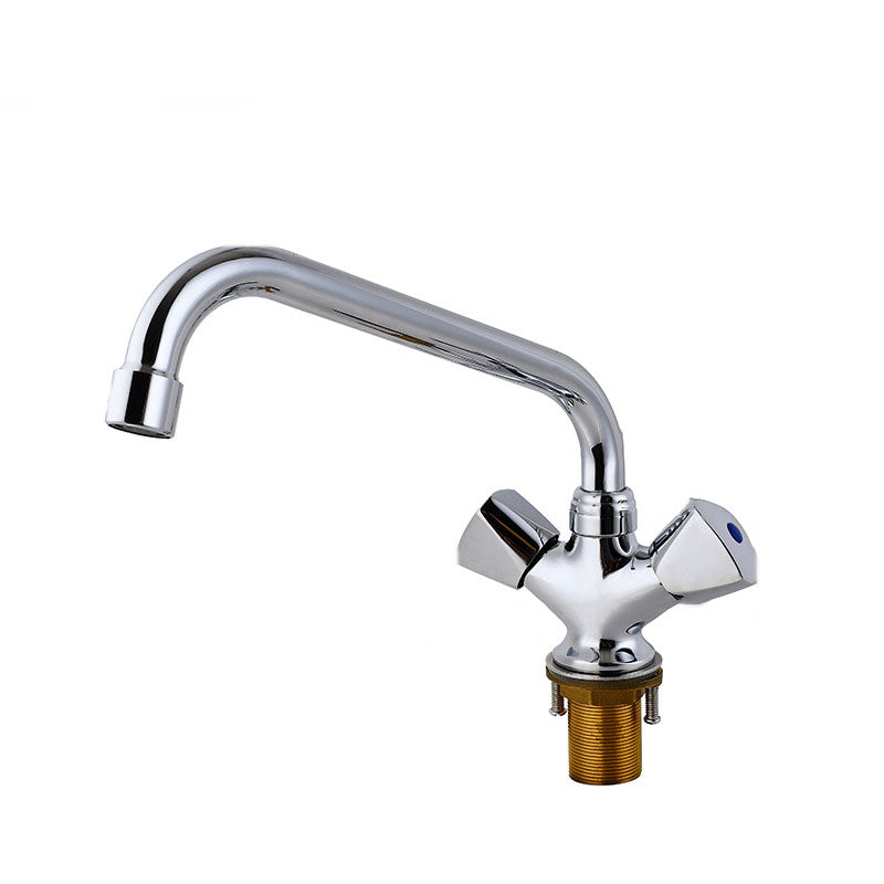 Contemporary Kitchen Faucet Double Handle High Arch Water Filler in Chrome Clearhalo 'Home Improvement' 'home_improvement' 'home_improvement_kitchen_faucets' 'Kitchen Faucets' 'Kitchen Remodel & Kitchen Fixtures' 'Kitchen Sinks & Faucet Components' 'kitchen_faucets' 6694096