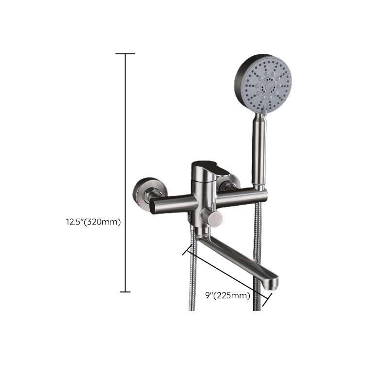 Wall Mounted Metal Tub Filler Low Arc Swivel Bathroom Faucet Clearhalo 'Bathroom Remodel & Bathroom Fixtures' 'Bathtub Faucets' 'bathtub_faucets' 'Home Improvement' 'home_improvement' 'home_improvement_bathtub_faucets' 6694333