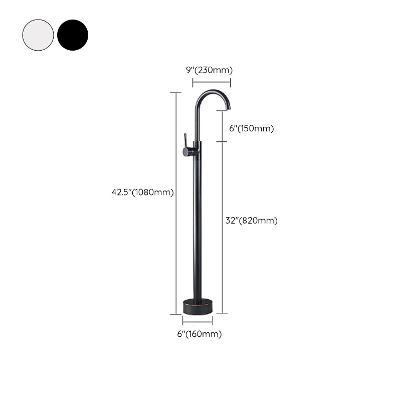 Floor Mounted Metal Freestanding Tub Filler Double Handles Freestanding Bathtub Faucet Clearhalo 'Bathroom Remodel & Bathroom Fixtures' 'Bathtub Faucets' 'bathtub_faucets' 'Home Improvement' 'home_improvement' 'home_improvement_bathtub_faucets' 6694374