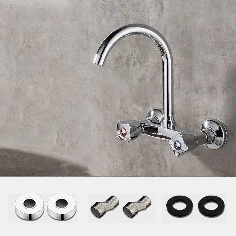 Single Handle Pull-down Kitchen Faucet Nickel Bar Faucet with Accessories 9.8" Clearhalo 'Home Improvement' 'home_improvement' 'home_improvement_kitchen_faucets' 'Kitchen Faucets' 'Kitchen Remodel & Kitchen Fixtures' 'Kitchen Sinks & Faucet Components' 'kitchen_faucets' 6694379