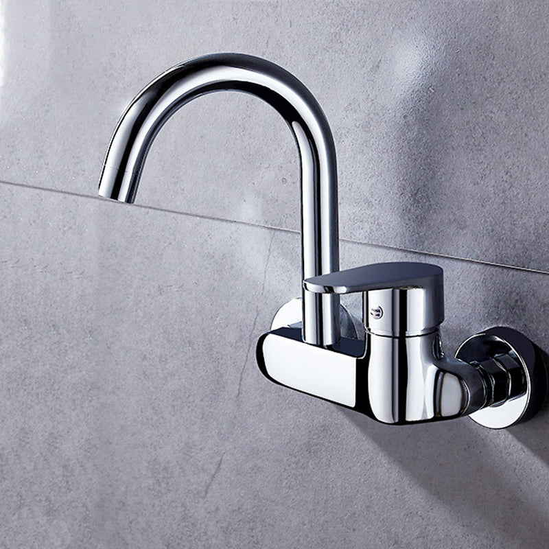 Single Handle Pull-down Kitchen Faucet Nickel Bar Faucet with Accessories Clearhalo 'Home Improvement' 'home_improvement' 'home_improvement_kitchen_faucets' 'Kitchen Faucets' 'Kitchen Remodel & Kitchen Fixtures' 'Kitchen Sinks & Faucet Components' 'kitchen_faucets' 6694380