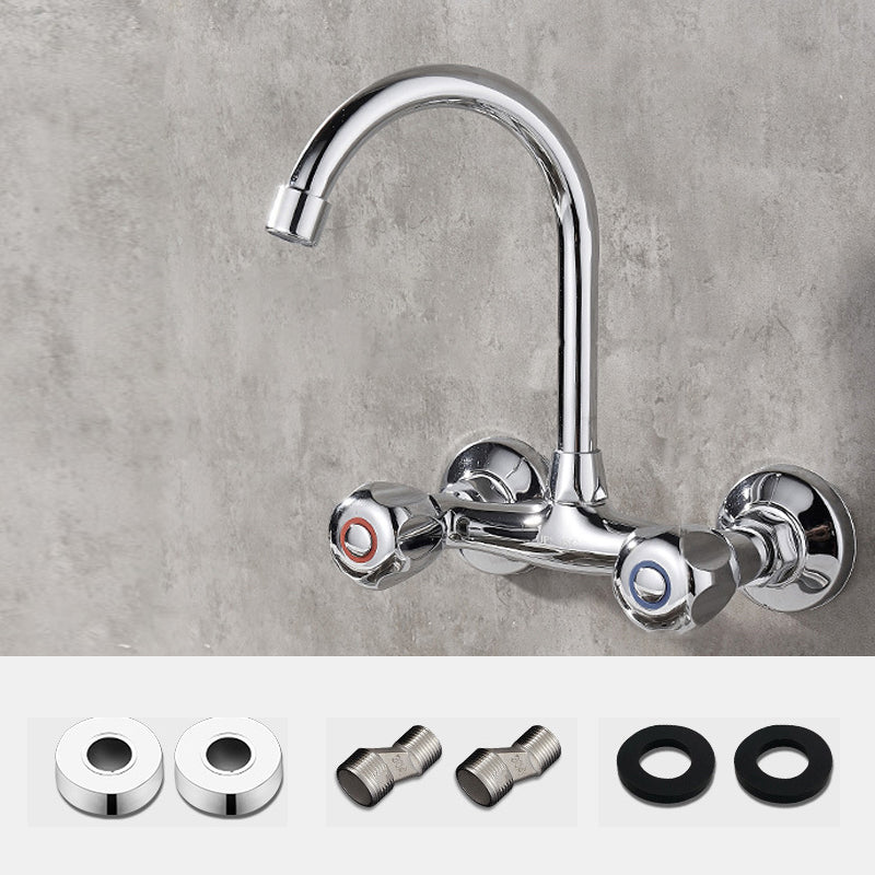 Single Handle Pull-down Kitchen Faucet Nickel Bar Faucet with Accessories 9.4" Clearhalo 'Home Improvement' 'home_improvement' 'home_improvement_kitchen_faucets' 'Kitchen Faucets' 'Kitchen Remodel & Kitchen Fixtures' 'Kitchen Sinks & Faucet Components' 'kitchen_faucets' 6694381