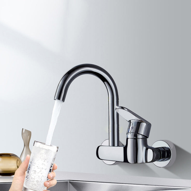 Single Handle Pull-down Kitchen Faucet Nickel Bar Faucet with Accessories Clearhalo 'Home Improvement' 'home_improvement' 'home_improvement_kitchen_faucets' 'Kitchen Faucets' 'Kitchen Remodel & Kitchen Fixtures' 'Kitchen Sinks & Faucet Components' 'kitchen_faucets' 6694382