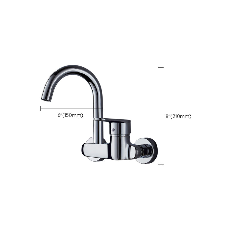 Single Handle Pull-down Kitchen Faucet Nickel Bar Faucet with Accessories Clearhalo 'Home Improvement' 'home_improvement' 'home_improvement_kitchen_faucets' 'Kitchen Faucets' 'Kitchen Remodel & Kitchen Fixtures' 'Kitchen Sinks & Faucet Components' 'kitchen_faucets' 6694391