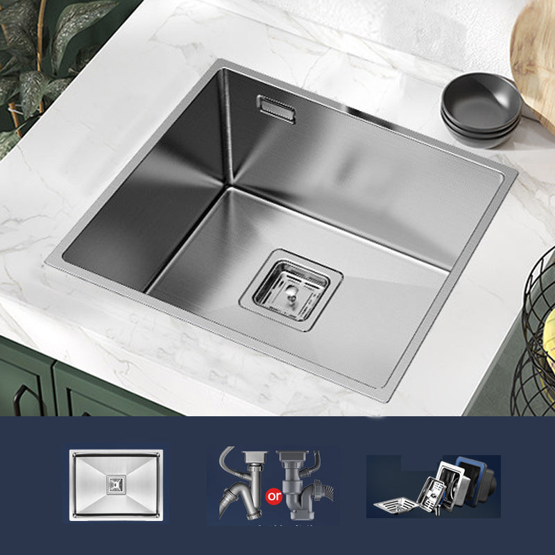 Modern Style Kitchen Sink Stainless Steel Corrosion Resistant Kitchen Sink 17"L x 12"W x 7"H Sink Only None Clearhalo 'Home Improvement' 'home_improvement' 'home_improvement_kitchen_sinks' 'Kitchen Remodel & Kitchen Fixtures' 'Kitchen Sinks & Faucet Components' 'Kitchen Sinks' 'kitchen_sinks' 6694415