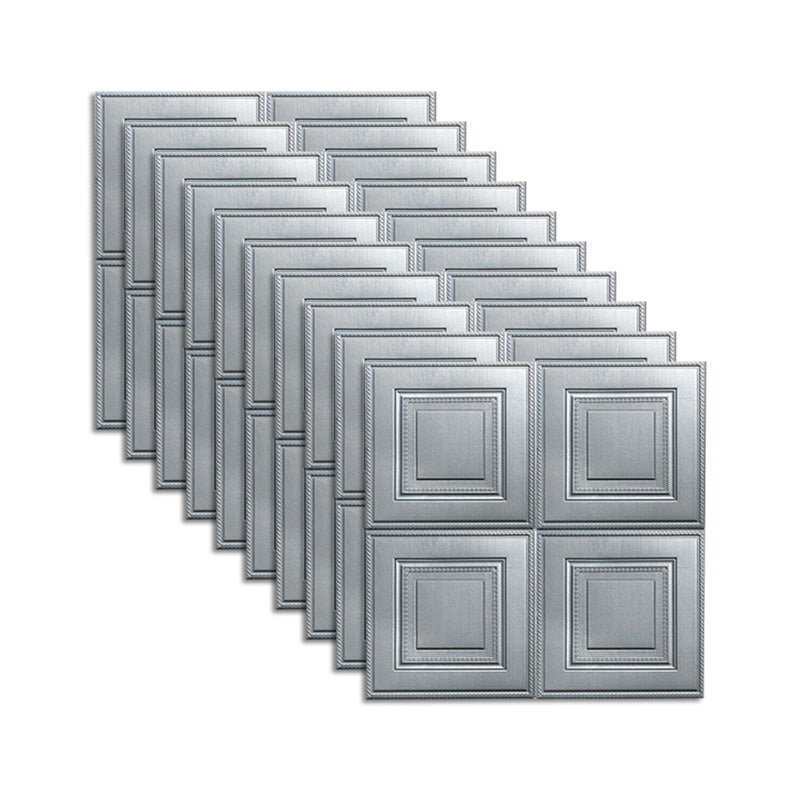 Glam Style Panel Living Room 3D Embossed Waterproof Wall Paneling Silver Gray 2'4\ (70cm) Clearhalo 'Flooring 'Home Improvement' 'home_improvement' 'home_improvement_wall_paneling' 'Wall Paneling' 'wall_paneling' 'Walls & Ceilings' Walls and Ceiling' 6694625