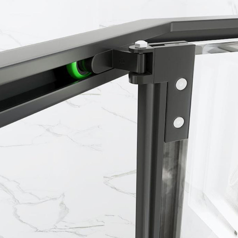 Contemporary Shower Enclosure Neo-Angle Semi-Frameless Clear Shower Enclosure Clearhalo 'Bathroom Remodel & Bathroom Fixtures' 'Home Improvement' 'home_improvement' 'home_improvement_shower_stalls_enclosures' 'Shower Stalls & Enclosures' 'shower_stalls_enclosures' 'Showers & Bathtubs' 6694633