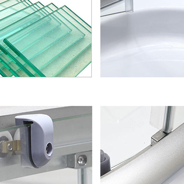 Contemporary Shower Stall Striped Round Semi-Frameless Shower Stall Clearhalo 'Bathroom Remodel & Bathroom Fixtures' 'Home Improvement' 'home_improvement' 'home_improvement_shower_stalls_enclosures' 'Shower Stalls & Enclosures' 'shower_stalls_enclosures' 'Showers & Bathtubs' 6694677