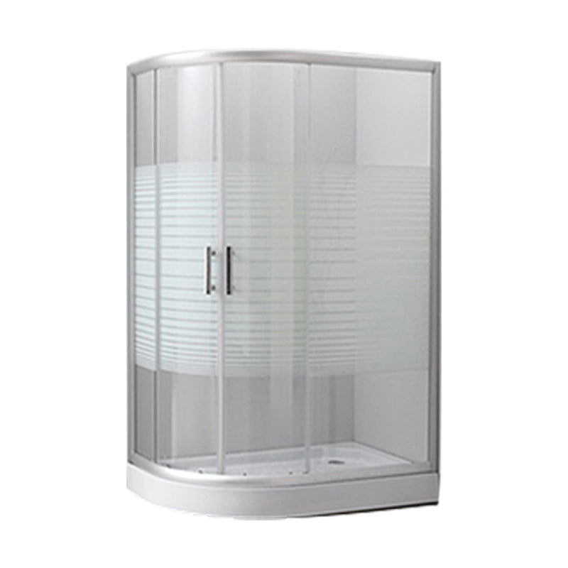 Contemporary Shower Stall Striped Round Semi-Frameless Shower Stall Clearhalo 'Bathroom Remodel & Bathroom Fixtures' 'Home Improvement' 'home_improvement' 'home_improvement_shower_stalls_enclosures' 'Shower Stalls & Enclosures' 'shower_stalls_enclosures' 'Showers & Bathtubs' 6694683