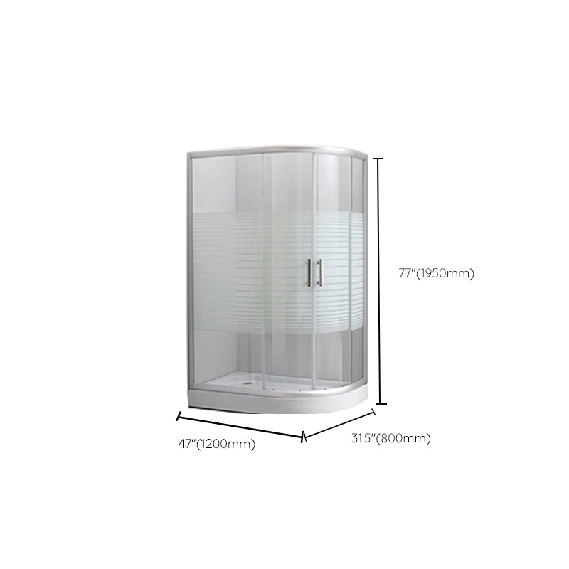 Contemporary Shower Stall Striped Round Semi-Frameless Shower Stall Clearhalo 'Bathroom Remodel & Bathroom Fixtures' 'Home Improvement' 'home_improvement' 'home_improvement_shower_stalls_enclosures' 'Shower Stalls & Enclosures' 'shower_stalls_enclosures' 'Showers & Bathtubs' 6694696