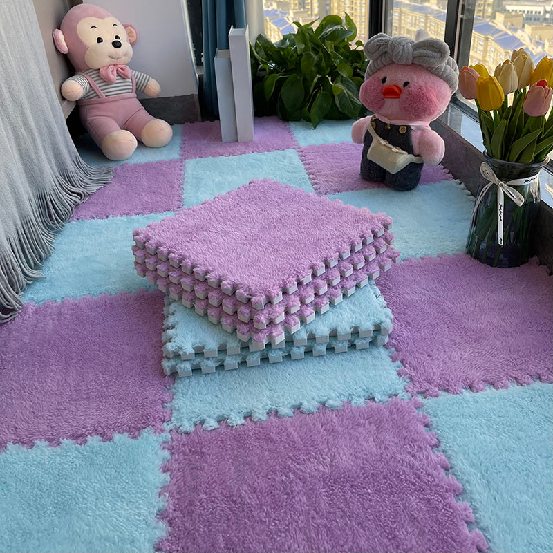 Modern Tiles and Carpet Interlocking Non-Skid Carpet Floor Tile Blue Purple Clearhalo 'Carpet Tiles & Carpet Squares' 'carpet_tiles_carpet_squares' 'Flooring 'Home Improvement' 'home_improvement' 'home_improvement_carpet_tiles_carpet_squares' Walls and Ceiling' 6694706