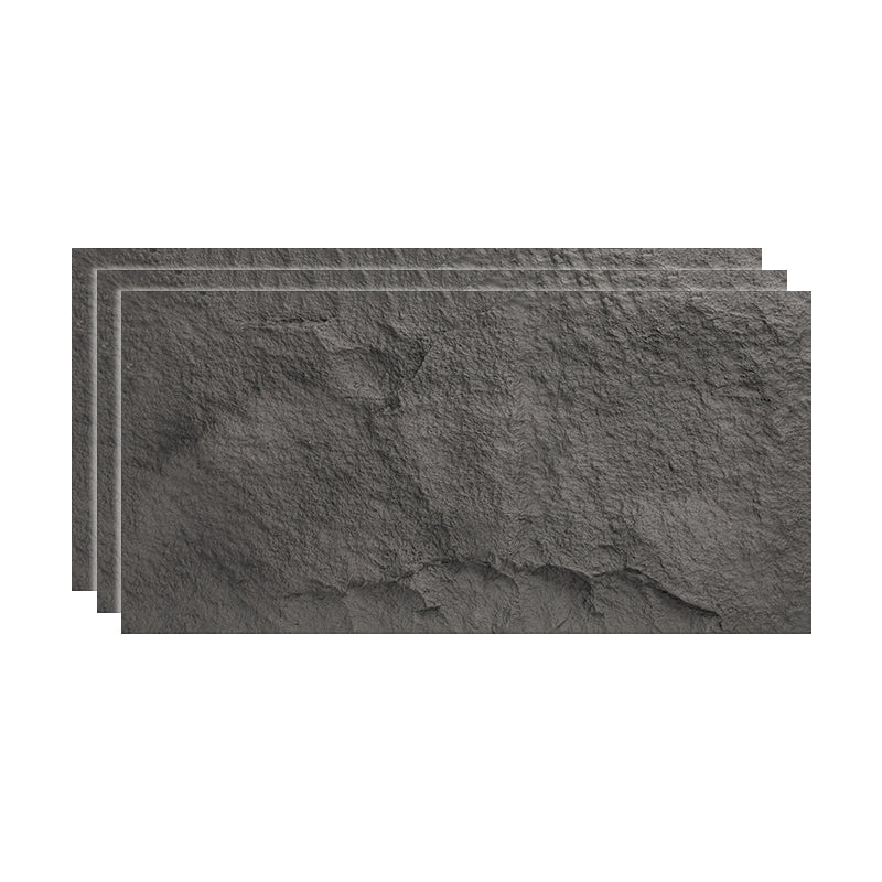 Textured Stacked Stone Singular Tile Mixed Material Wall Tile Black-Gray Clearhalo 'Floor Tiles & Wall Tiles' 'floor_tiles_wall_tiles' 'Flooring 'Home Improvement' 'home_improvement' 'home_improvement_floor_tiles_wall_tiles' Walls and Ceiling' 6694755