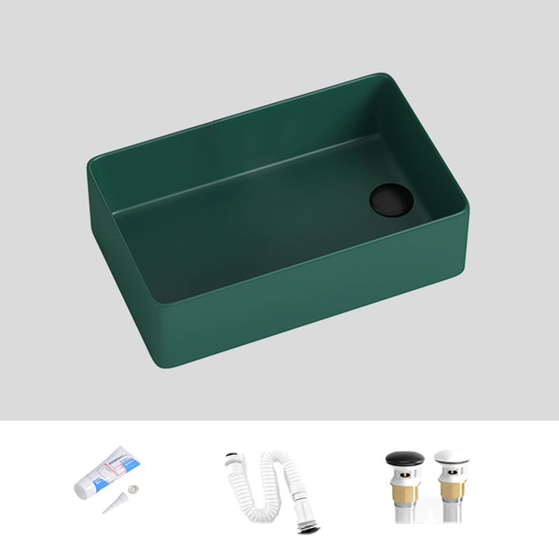 Modern Style Bathroom Sink Stainless Steel Rectangle Bathroom Sink Green 19"L x 12"W x 6"H Sink Clearhalo 'Bathroom Remodel & Bathroom Fixtures' 'Bathroom Sinks & Faucet Components' 'Bathroom Sinks' 'bathroom_sink' 'Home Improvement' 'home_improvement' 'home_improvement_bathroom_sink' 6694772