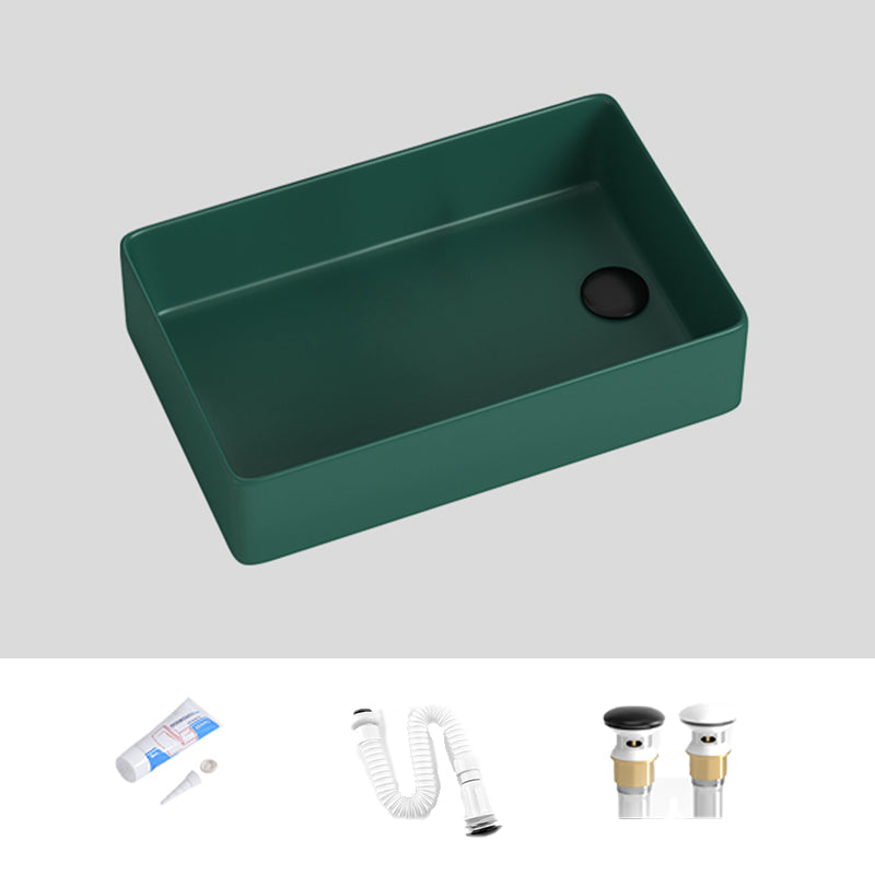 Modern Style Bathroom Sink Stainless Steel Rectangle Bathroom Sink Green 20"L x 13"W x 6"H Sink Clearhalo 'Bathroom Remodel & Bathroom Fixtures' 'Bathroom Sinks & Faucet Components' 'Bathroom Sinks' 'bathroom_sink' 'Home Improvement' 'home_improvement' 'home_improvement_bathroom_sink' 6694773