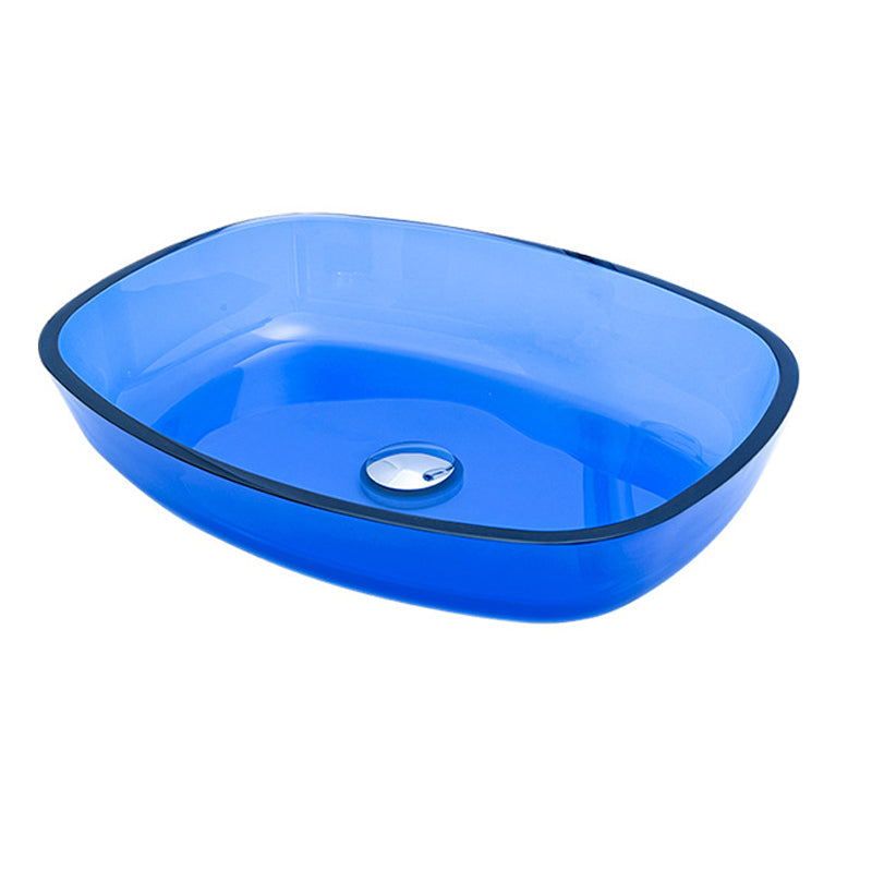Contemporary Bathroom Sink Glass Oval-Shape Vessel Bathroom Sink with Pop-Up Drain Clearhalo 'Bathroom Remodel & Bathroom Fixtures' 'Bathroom Sinks & Faucet Components' 'Bathroom Sinks' 'bathroom_sink' 'Home Improvement' 'home_improvement' 'home_improvement_bathroom_sink' 6694880