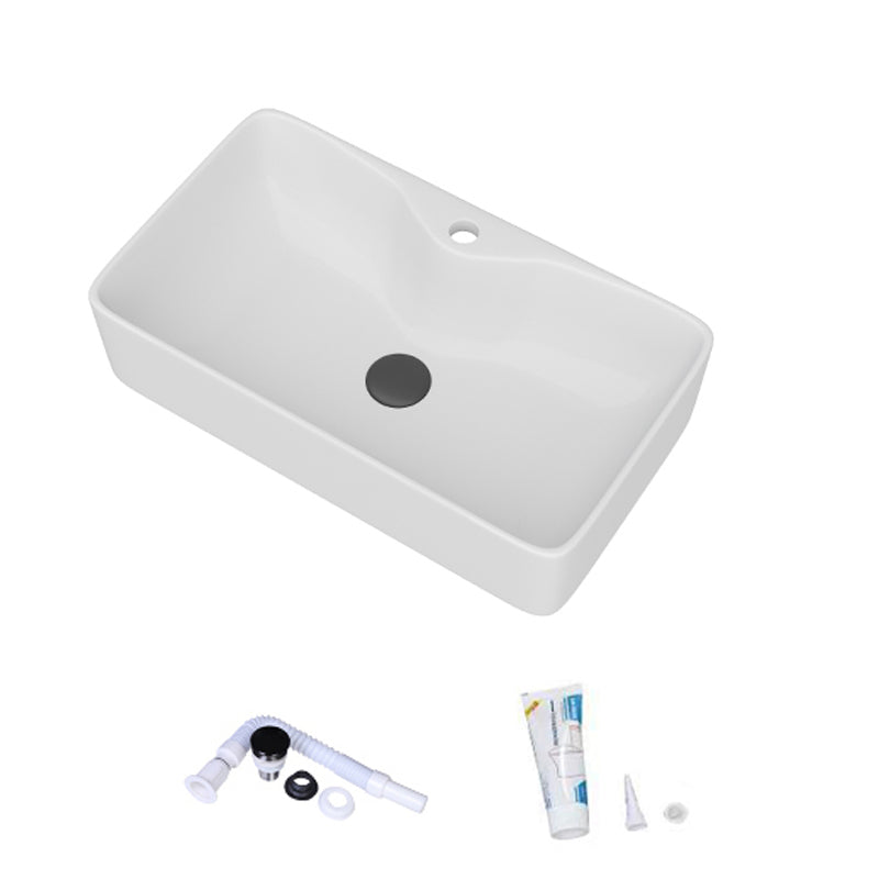 White Rectangular Trough Bathroom Sink Modern Trough Bathroom Sink 20"L x 10"W x 5"H Clearhalo 'Bathroom Remodel & Bathroom Fixtures' 'Bathroom Sinks & Faucet Components' 'Bathroom Sinks' 'bathroom_sink' 'Home Improvement' 'home_improvement' 'home_improvement_bathroom_sink' 6694919