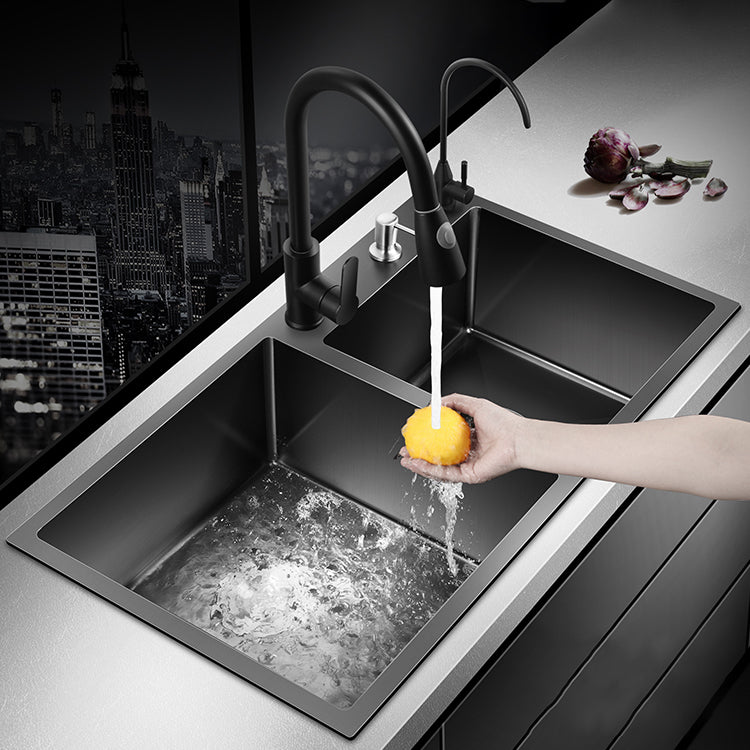 Modern Style Kitchen Sink Stainless Steel Drop-In Kitchen Sink with Drain Strainer Kit Clearhalo 'Home Improvement' 'home_improvement' 'home_improvement_kitchen_sinks' 'Kitchen Remodel & Kitchen Fixtures' 'Kitchen Sinks & Faucet Components' 'Kitchen Sinks' 'kitchen_sinks' 6694939