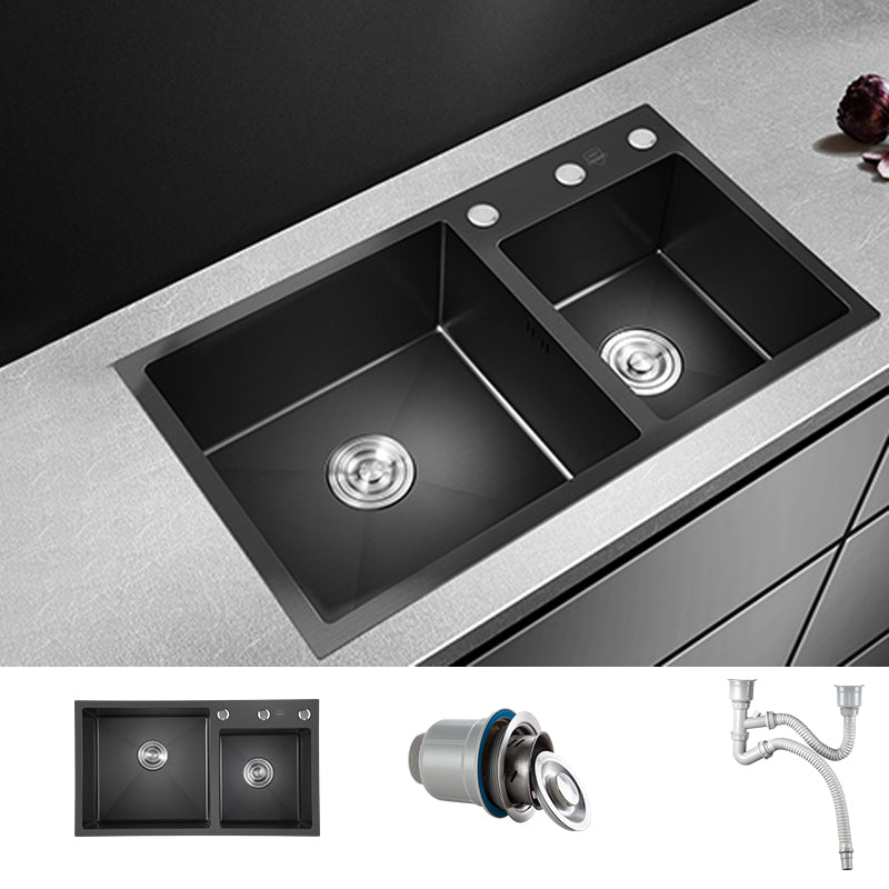 Modern Style Kitchen Sink Stainless Steel Drop-In Kitchen Sink with Drain Strainer Kit Sink Only None Clearhalo 'Home Improvement' 'home_improvement' 'home_improvement_kitchen_sinks' 'Kitchen Remodel & Kitchen Fixtures' 'Kitchen Sinks & Faucet Components' 'Kitchen Sinks' 'kitchen_sinks' 6694943