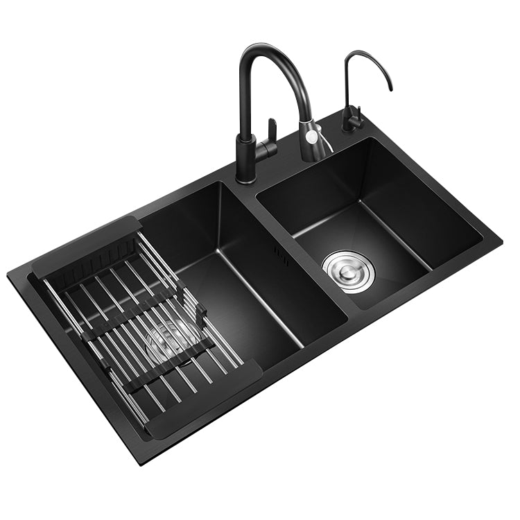 Modern Style Kitchen Sink Stainless Steel Drop-In Kitchen Sink with Drain Strainer Kit Clearhalo 'Home Improvement' 'home_improvement' 'home_improvement_kitchen_sinks' 'Kitchen Remodel & Kitchen Fixtures' 'Kitchen Sinks & Faucet Components' 'Kitchen Sinks' 'kitchen_sinks' 6694947