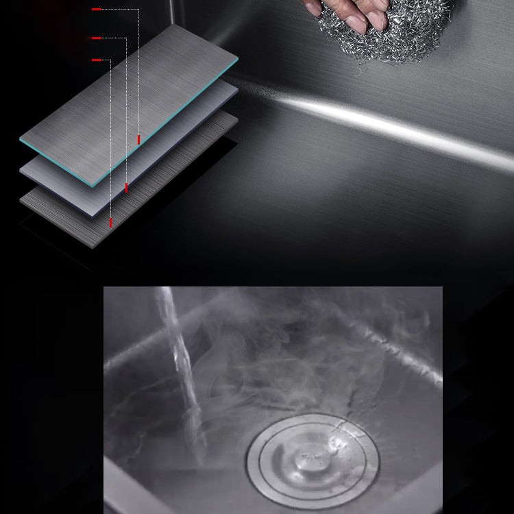 Modern Style Kitchen Sink Stainless Steel Drop-In Kitchen Sink with Drain Strainer Kit Clearhalo 'Home Improvement' 'home_improvement' 'home_improvement_kitchen_sinks' 'Kitchen Remodel & Kitchen Fixtures' 'Kitchen Sinks & Faucet Components' 'Kitchen Sinks' 'kitchen_sinks' 6694953