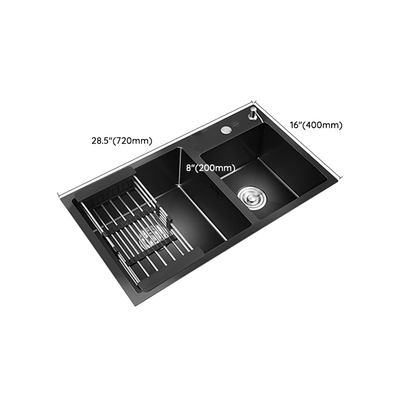 Modern Style Kitchen Sink Stainless Steel Drop-In Kitchen Sink with Drain Strainer Kit Clearhalo 'Home Improvement' 'home_improvement' 'home_improvement_kitchen_sinks' 'Kitchen Remodel & Kitchen Fixtures' 'Kitchen Sinks & Faucet Components' 'Kitchen Sinks' 'kitchen_sinks' 6694963