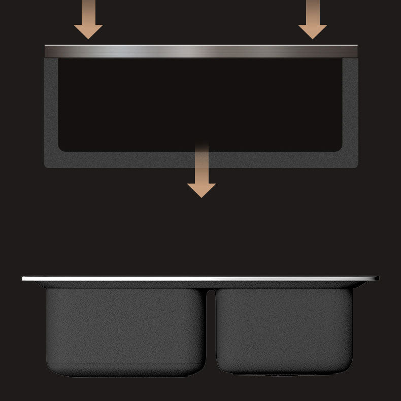 Modern Style Kitchen Sink Stainless Steel Noise-cancelling Design Drop-In Kitchen Sink Clearhalo 'Home Improvement' 'home_improvement' 'home_improvement_kitchen_sinks' 'Kitchen Remodel & Kitchen Fixtures' 'Kitchen Sinks & Faucet Components' 'Kitchen Sinks' 'kitchen_sinks' 6695055