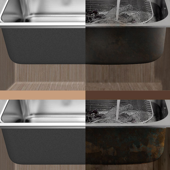 Modern Style Kitchen Sink Stainless Steel Noise-cancelling Design Drop-In Kitchen Sink Clearhalo 'Home Improvement' 'home_improvement' 'home_improvement_kitchen_sinks' 'Kitchen Remodel & Kitchen Fixtures' 'Kitchen Sinks & Faucet Components' 'Kitchen Sinks' 'kitchen_sinks' 6695059