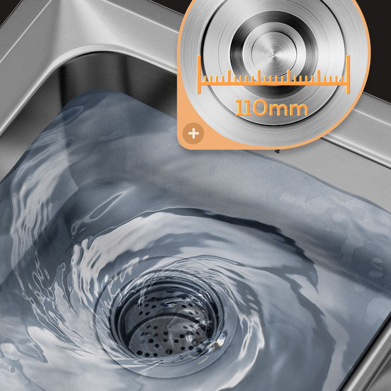 Modern Style Kitchen Sink Stainless Steel Noise-cancelling Design Drop-In Kitchen Sink Clearhalo 'Home Improvement' 'home_improvement' 'home_improvement_kitchen_sinks' 'Kitchen Remodel & Kitchen Fixtures' 'Kitchen Sinks & Faucet Components' 'Kitchen Sinks' 'kitchen_sinks' 6695060