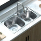 Modern Style Kitchen Sink Stainless Steel Noise-cancelling Design Kitchen Double Sink 30"L x 16"W x 9"H Sink with Faucet Pull Out Faucet Clearhalo 'Home Improvement' 'home_improvement' 'home_improvement_kitchen_sinks' 'Kitchen Remodel & Kitchen Fixtures' 'Kitchen Sinks & Faucet Components' 'Kitchen Sinks' 'kitchen_sinks' 6695083