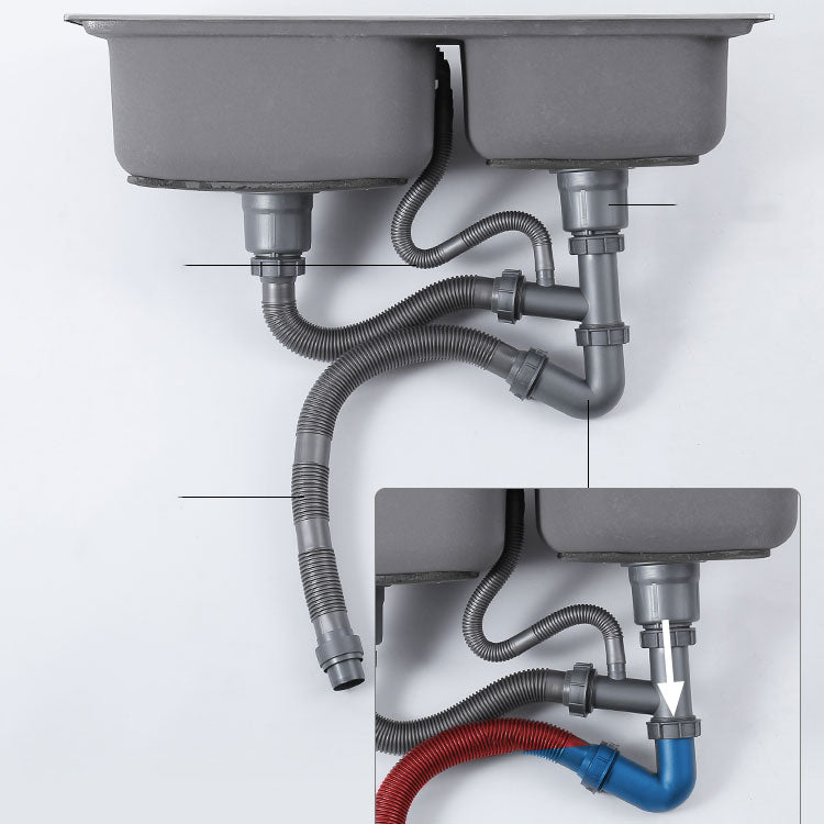Modern Style Kitchen Sink Stainless Steel Noise-cancelling Design Kitchen Double Sink Clearhalo 'Home Improvement' 'home_improvement' 'home_improvement_kitchen_sinks' 'Kitchen Remodel & Kitchen Fixtures' 'Kitchen Sinks & Faucet Components' 'Kitchen Sinks' 'kitchen_sinks' 6695097