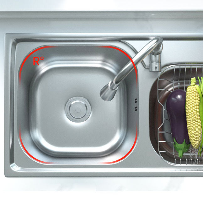 Modern Style Kitchen Sink Stainless Steel Noise-cancelling Design Kitchen Double Sink Clearhalo 'Home Improvement' 'home_improvement' 'home_improvement_kitchen_sinks' 'Kitchen Remodel & Kitchen Fixtures' 'Kitchen Sinks & Faucet Components' 'Kitchen Sinks' 'kitchen_sinks' 6695098