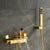 Wall Mounted Metal Tub Filler Low Arc Waterfall Tub Faucet Trim Gold Hand Shower Included Risers Not Included Clearhalo 'Bathroom Remodel & Bathroom Fixtures' 'Bathtub Faucets' 'bathtub_faucets' 'Home Improvement' 'home_improvement' 'home_improvement_bathtub_faucets' 6695206